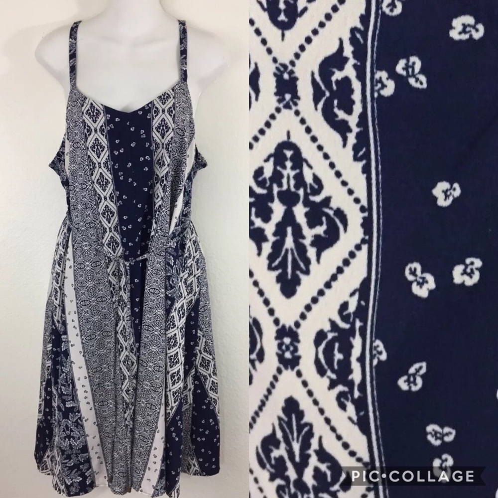 Motherhood Dress Blue Floral Maternity Size Medium